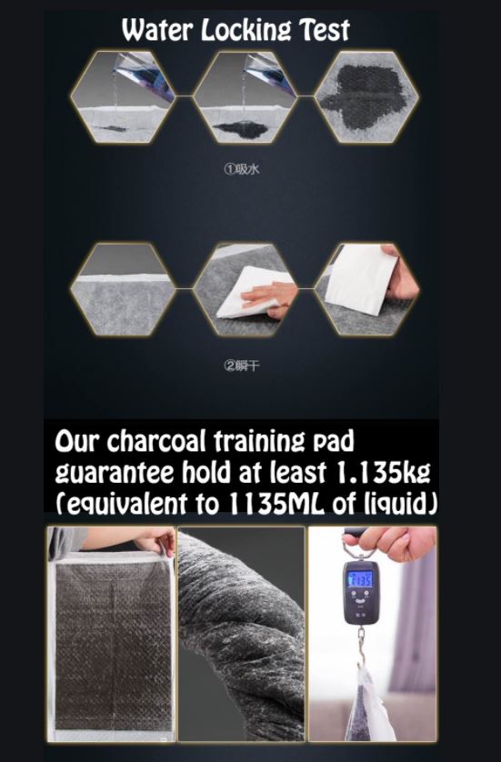 Dono Bamboo Carbon Fiber Training Pee Pad Charcoal Pet Dog